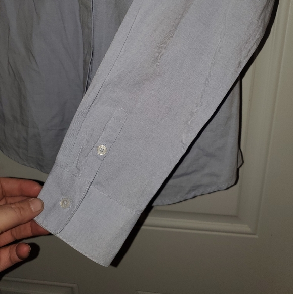 Elle Rinestone Neckline Career Blouse Blue Business Casual - Picture 5 of 9